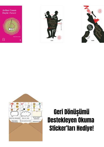 Everest Açıkhava 37 - Parazit + Sherlock Holmes’un Vaka Kitabı + Sherlock Holmes'un Dönüşü + Okuma Sticker'ları
