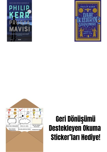 Prusya Mavisi + Dahi Ikizlerin Serüvenleri - Babilli Mavi Cin + Okuma Sticker'ları