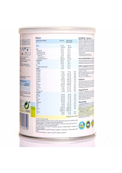 Hipp 3 Organik Combiotic Devam Sütü 350 gr 1+ Yaş No Color 3