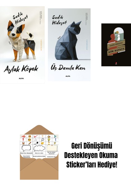 Aylak Köpek + Üç Damla Kan + Kör Baykuş + Okuma Sticker'ları