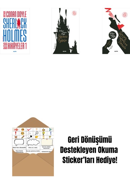 Sherlock Holmes - Bütün Hikayeler 1 (Ciltli) + Tekinsiz Öyküler + Sherlock Holmes'un Dönüşü + Okuma Sticker'ları