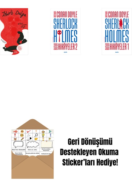 Zehirli Dalga + Sherlock Holmes - Bütün Hikayeler 2 (Ciltli) + Sherlock Holmes - Bütün Hikayeler 1 (Ciltli) + Okuma Sticker'ları