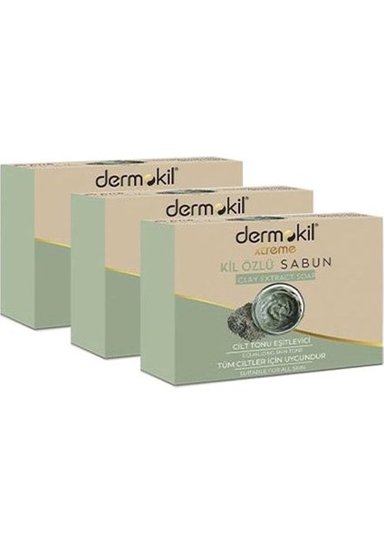 Dermokil Kil Özlü Doğal Katı Sabun 100 gr x 3 Adet