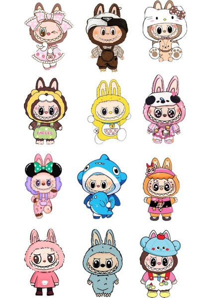 Labubu Sticker Telefon Laptop Notebook Tablet Defter Matara Stiker Etiket ST1003