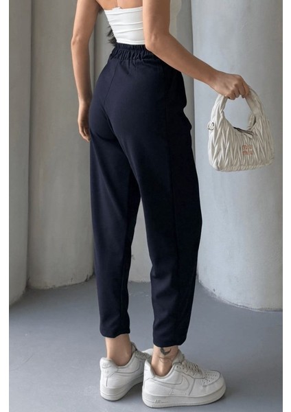 Kadın Scuba Krep Likralı Yan Fermuarlı Lastikli Harem Pantolon modelleri