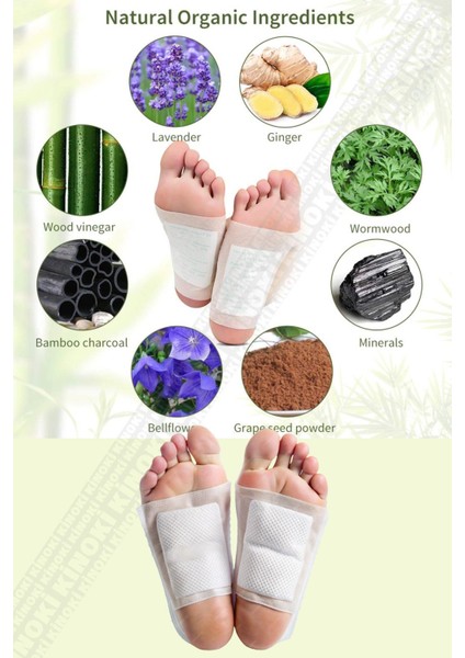 8 Adet | %100 Kinok Detoks Ayak Bandı , Foot Patch Detox Ayak Detoksu Bantı