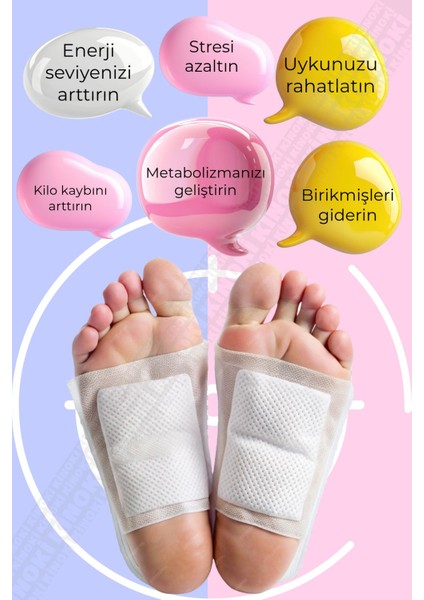 8 Adet | %100 Kinok Detoks Ayak Bandı , Foot Patch Detox Ayak Detoksu Bantı