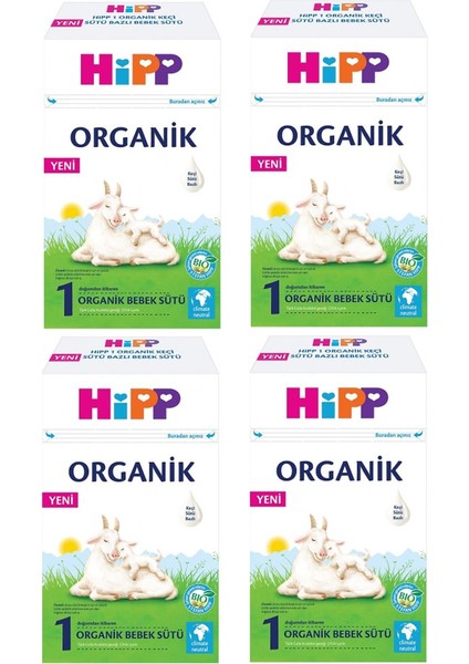 Hipp 1 Organik Keçi Sütü Bazlı Bebek Sütü 400 gr 4 Adet