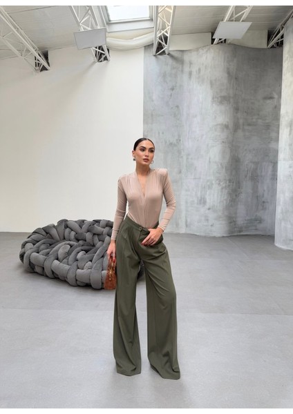 230 gr Poly Viscose Full Lycra Pi̇leli̇ Palazzo Pantolon