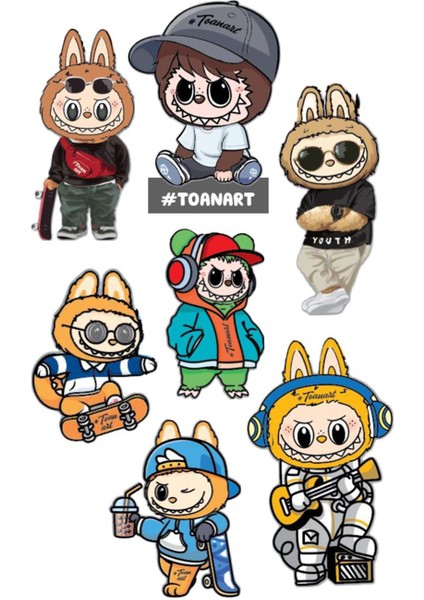 Labubu Sticker Telefon Laptop Notebook Tablet Defter Matara Stiker Etiket ST1022