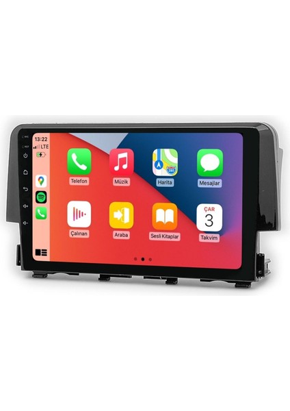 E100786 Honda Civic Fc5 2016 2019 Arası 6 GB Ram 64 GB Hafıza Carplay Android Multimedya Teyp