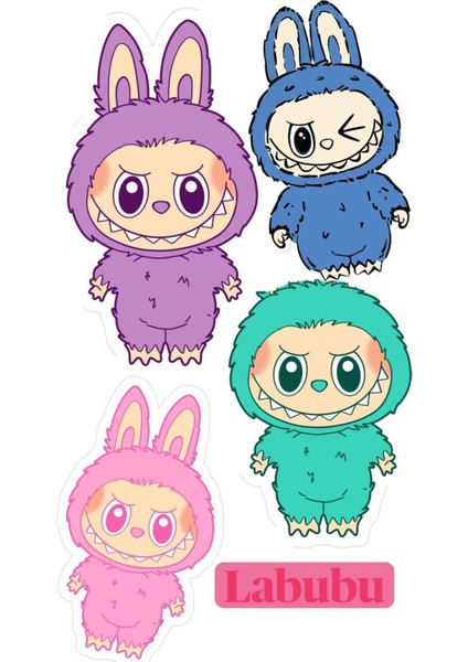 Labubu Sticker Telefon Laptop Notebook Tablet Defter Matara Stiker Etiket ST1014