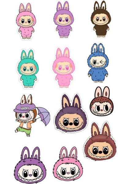 Labubu Sticker Telefon Laptop Notebook Tablet Defter Matara Stiker Etiket ST1026