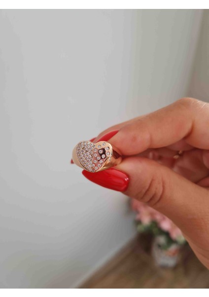 Zirkon Taş Detaylı Kalp Kadın Çelik Yüzük fiyatları