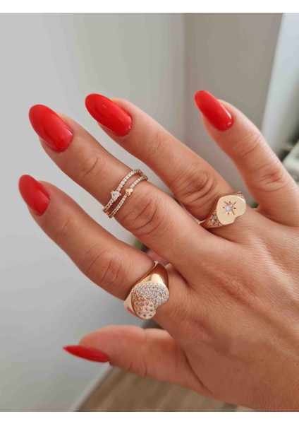 Zirkon Taş Detaylı Kalp Kadın Çelik Yüzük fırsatları