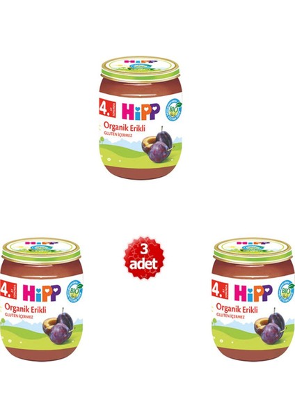 Organik x 3 Adet Erikli Püresi 125GR