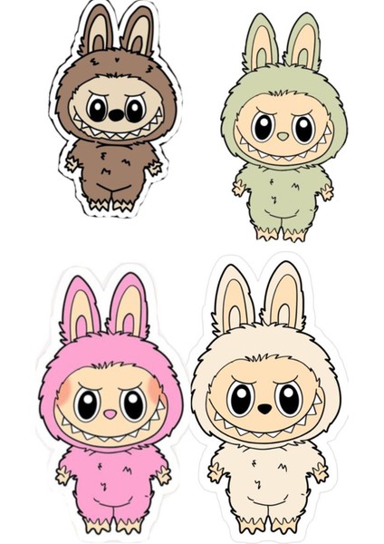 Labubu Sticker Telefon Laptop Notebook Tablet Defter Matara Stiker Etiket ST1024