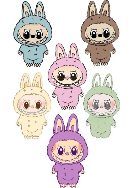 Labubu Sticker Telefon Laptop Notebook Tablet Defter Matara Stiker Etiket ST1011