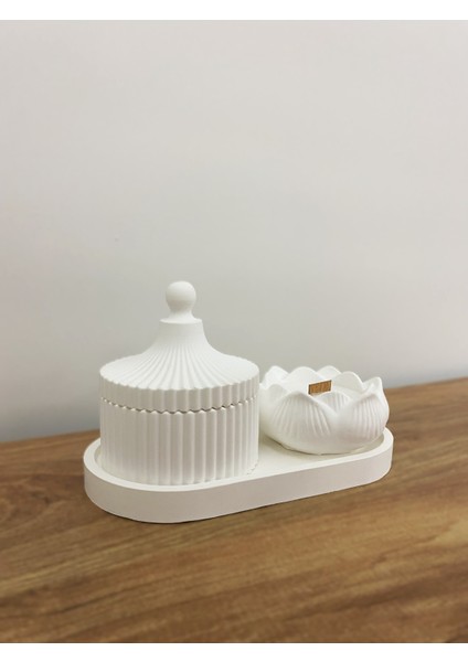 Kapaklı Kase ve Lotus Mumluk – 3 Parça Dekoratif modelleri
