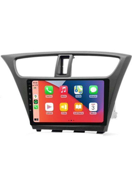Q101772 Honda Civic Hb 2012-2014 6 GB Ram 64 GB Hafıza QLED Ekran Carplay Android Multimedya Teyp
