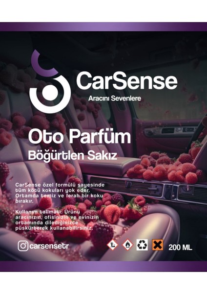 Oto Parfüm Böğürtlen Sakız - Sprey Araç Kokusu 200 ml