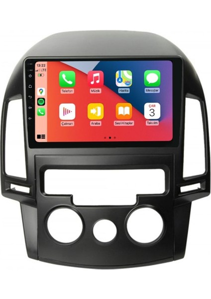 Q101784 Hyundai I30 2007 2012 Manuel Klima 6 GB Ram 64 GB Hafıza QLED Ekran Carplay Android Multimedya Teyp