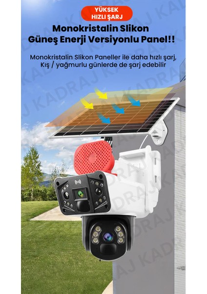 Sim Kartlı Güvenlik Kamerası, Solar Panelli Kamera, 4g X47C Pro Güvenlik Kamerası, Insan Takibi, Alarm, 3 Ekranlı Solar Kamera fiyatları