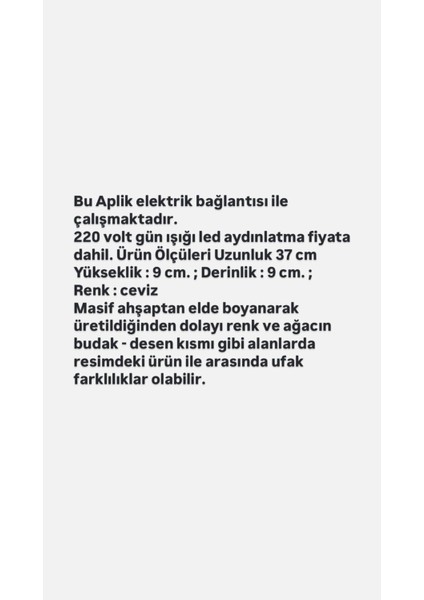 Yansıtma Tasarımlı Çift Yönlü Ahşap Salon Hol Cafe Otel Duvar Aplik Avize