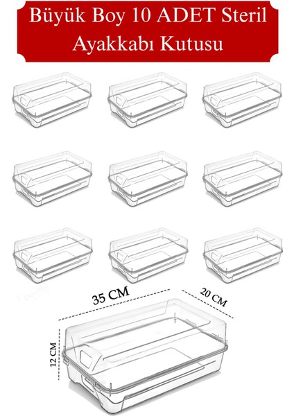 10'lu Set Erkek Ayakkabı Saklama Kutusu Set