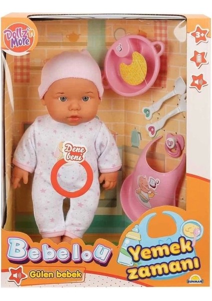 Bfs Nessiworld 030021 Sunman, Bebelou Yemek Zamanı Sesli Bebek Seti 35 cm / +3 Yaş