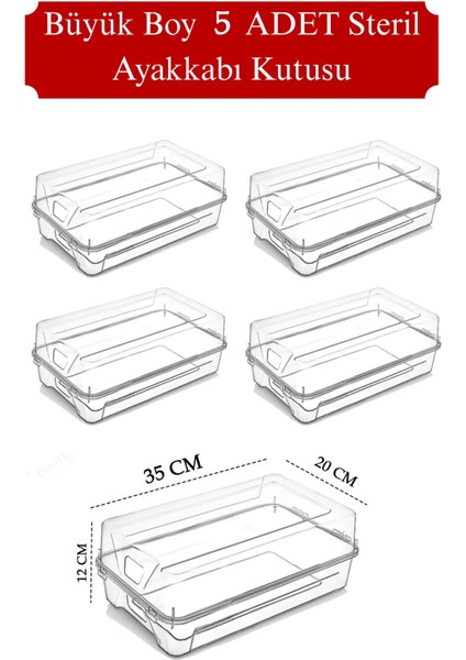 5'li Set Erkek Ayakkabı Saklama Kutusu