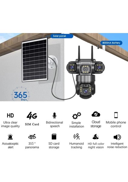 AV-S834 Full Hd 15MP 3 Kameralı 12.000 Mah Solar Panelli Sim Kart ile Çalışan Güvenlik Kamerası fırsatları