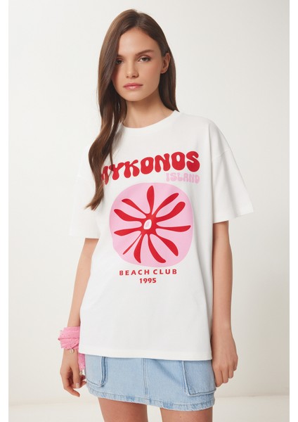 Oversize Baskılı Örme T-Shirt fiyatları