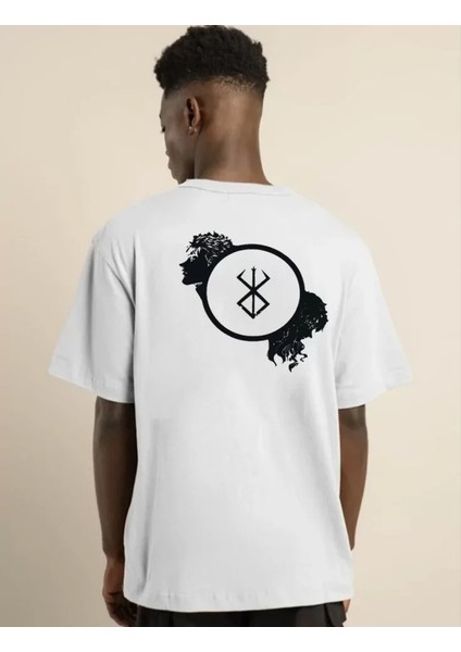 Unisex Bisiklet Yaka Baskılı Oversize T-Shirt - Beyaz fiyatları