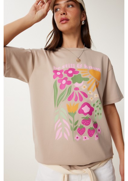 Oversize Baskılı Örme T-Shirt fiyatları