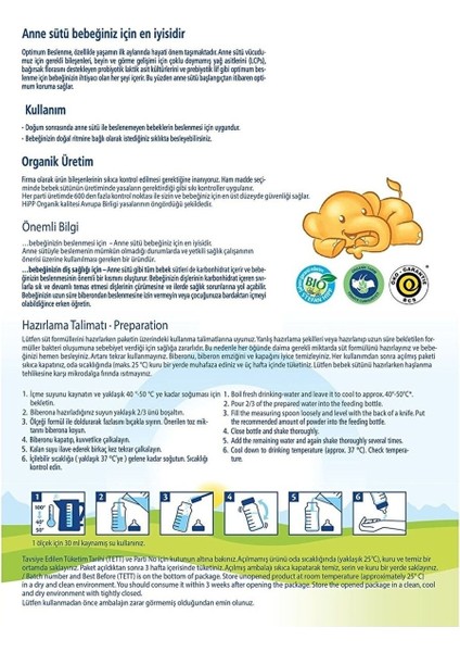2 Organic Combiotic Devam Sütü 350 gr