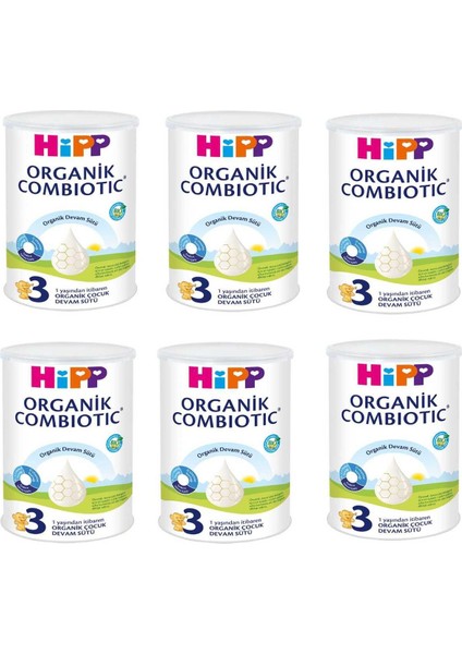 Hipp 3 Organik Combiotic Devam Sütü 350 gr 6 Adet