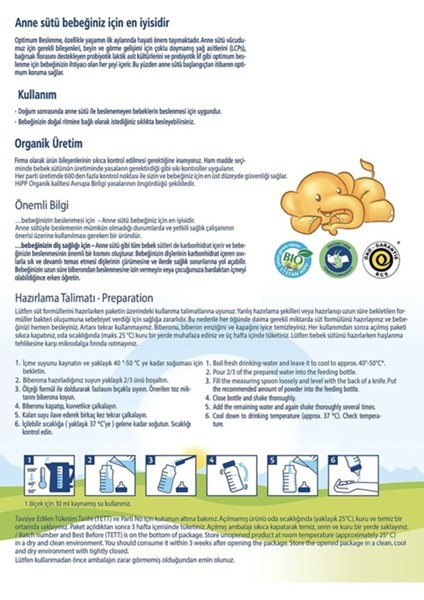 2 Organic Combiotic Devam Sütü 350 gr modelleri