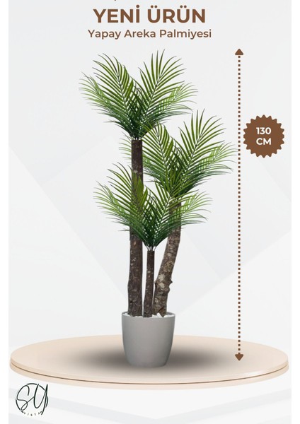 Yapay Palmiye Ağacı 3 Dal 130 cm 27 Yaprak