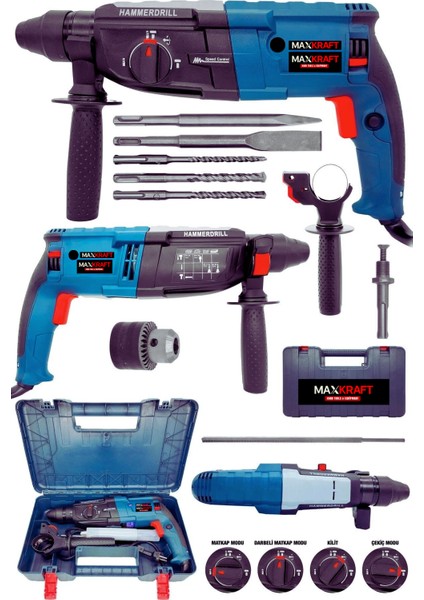 Profesyonel Metal Şanzımanlı Yeni Nesil Kırıcı Delici Darbeli Matkap 2-28MM Hilti