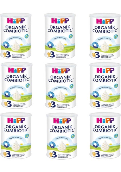 3 Organik Combiotic Devam Sütü 350 gr 9 Adet
