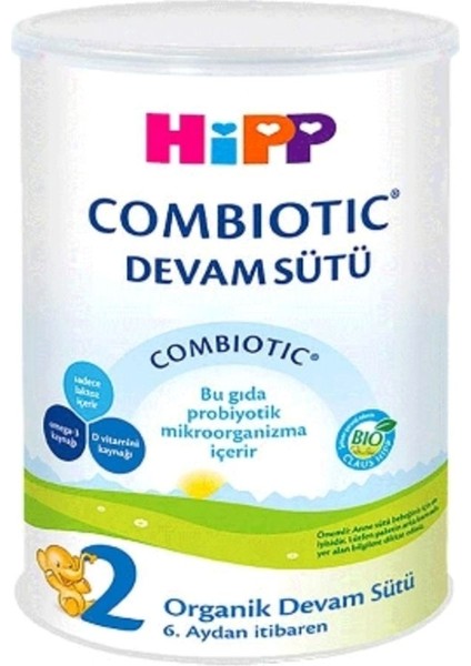 2 Organik Combiotic Bebek Sütü 350 gr 6'lı