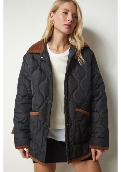 Polo Yaka Cepli Kapitone Mont LDZ0013 SİYAH modelleri
