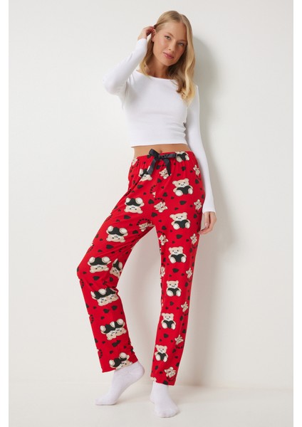 Desenli Yumuşak Dokulu Örme Pijama Altı