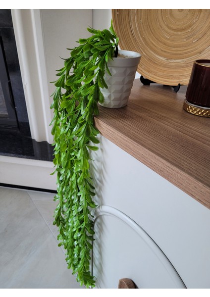 Elmas Saksılı 5 Dallı Yoğun Yapraklı Yapay Bitki Çiçek Sarkıt Dekor (75 Cm) fırsatları