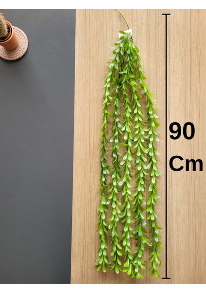 Elmas Saksılı 5 Dallı Yoğun Yapraklı Yapay Bitki Çiçek Sarkıt Dekor (75 Cm) indirimleri
