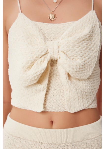 Fiyonklu Yazlık Triko Crop Etek Takım fırsatları