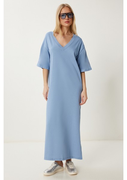 Oversize Basic Yazlık Esnek Örme Elbise