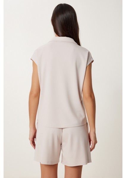 Polo Yaka Basic Örme Şort Takım