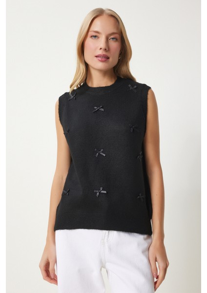 Fiyonklu Triko Süveter LPF0057 SİYAH fiyatları